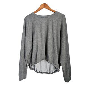 Fabletics Pullover Crop Drawstring Side Waist Long Sleeve Top Women XL